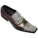 Fiesso Black/White Eel Print  With Black Patent Leather Trim Loafer Shoes FI8235